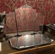 2 x Antique Frameless Mirrors Including a Vancian Tri-Fold Dressing Table Mirror and Wall
