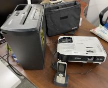 1 x Assorted Tech Job Lot Including an Epson H718B Projector with Case, Two Monitors, Two Yealink