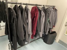 1 x Heavy Duty Clothes Rail on Castors - Includes a Large Collection of Lab Coats