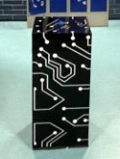 1 x Laboratory Challenge Pedestal Column Featuring a Black and White Circuit-Board Design