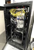1 x Large Network Rack Cabinet on Castors with Contents Including an Enttec Ode Mk3 Ethernet to DMX
