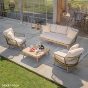 1 x MAZE 'Bali' Rope Weave 3-Seat Outdoor Garden Sofa Set with Large Square Coffee Table