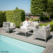 1 x MAZE 'Milan' Rope Weave 2-Seat Sofa Set with Rectangular Coffee Table - Original Was £2,299