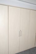 1 x Upright Two Door Office Storage Cabinet Featuring a Birch Finish with Silver Door Handles