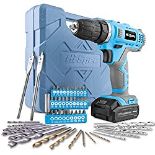 RRP £47.73 Hi-Spec 50pc Blue 12V Drill Driver Set Cordless