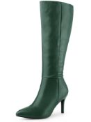RRP £57.57 Perphy Pointed Toe Side Zipper Stiletto Heel Knee High