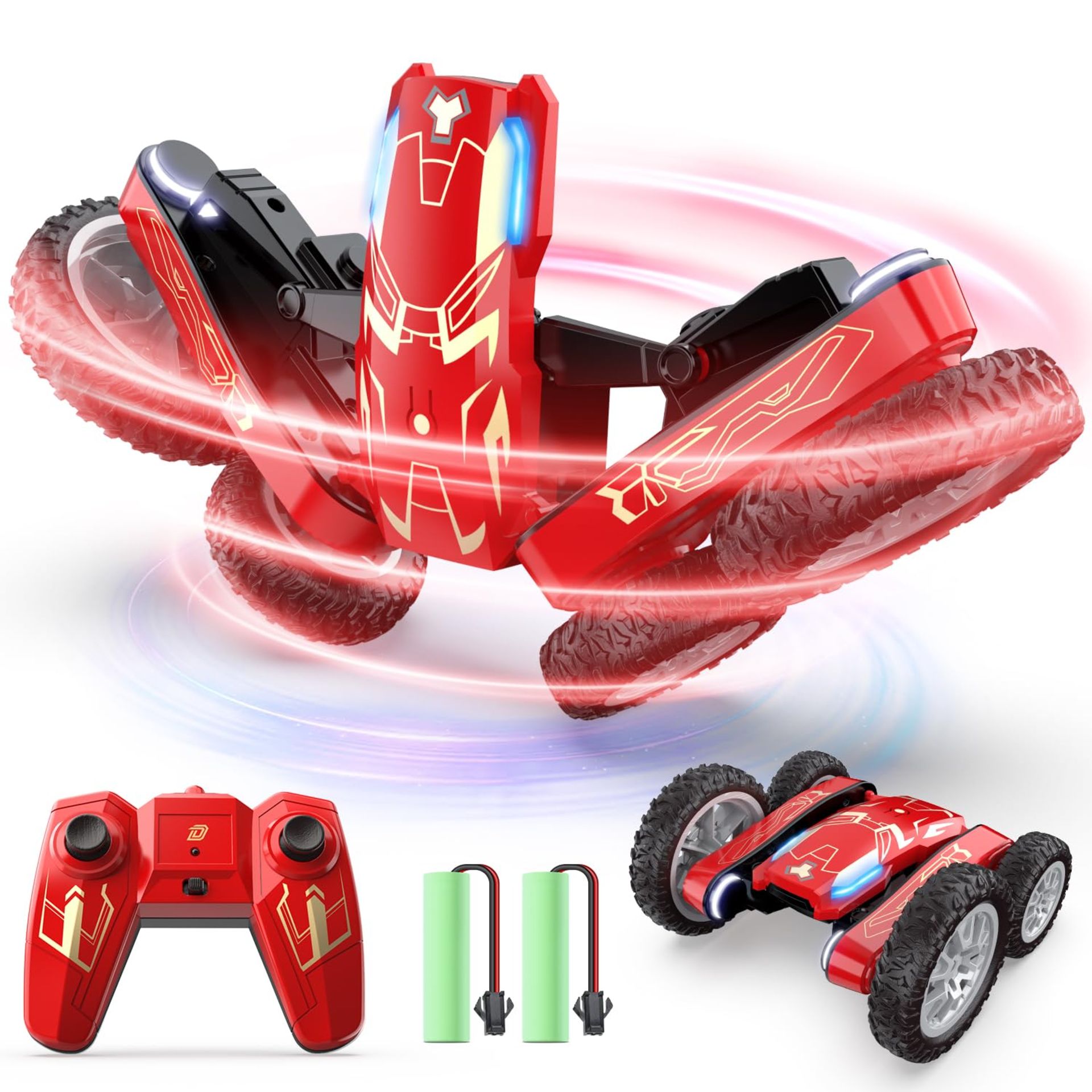 RRP £18.36 DEERC Remote Control Car - Double Sided Mini RC Stunt Car