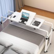 RRP £61.24 GOFEI Adjustable Over Bed Table with Locking Wheels