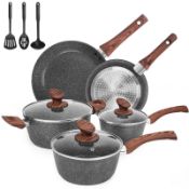 RRP £61.24 M MELENTA Non Stick Pots and Pans Set