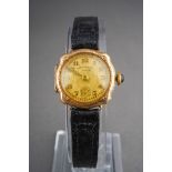 A ladies Vintage Lusia wristwatch. The gilt dial signed 'Chronometer Lusia', watch, leather strap