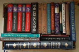 The Folio Society: a collection of twenty books titles include: The Middle Ages, The Times Atlas