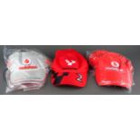Collection of 2 Lewis Hamilton Drivers red Vodafone McLaren Mercedes caps, F1 interest, 2 brand
