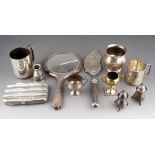 Assorted 20th Century English silver to include engraved monogrammed cigar holder [af], a plain