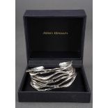 Italian white metal ( marked 925) mid century modernist style bangle, stamped Italy, gross weight