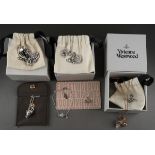 Four Vivienne Westwood animal themed items of costume jewellery, comprising a hermit crab pendant on