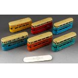 Boxed Dinky Toys [pre-war] No. 27 Tramcar manufactured by Meccano Ltd Liverpool to include six