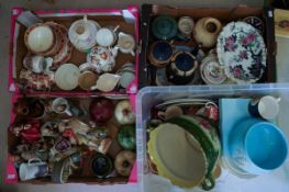 A large collection of ceramics to include sylvac face pots, large victorian plant pot, Coapland