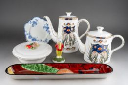 A Royal Crown Derby Rutland Coffee Pot and Tea Pot, red factory stamps, both 2nd quality together