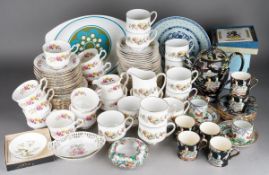 A Royal Winton "Oriental Fantasy" six place part coffee set including cans, saucers and coffee pot