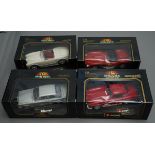 Four boxed 1/18 diecast models to include 1 x Rolls Royce Camargue Model (3001), Mercedes 300 SL (