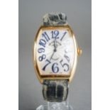 A Frank Muller 'Curvex Sunset' limited edition 18ct yellow gold automatic wristwatch. The dial