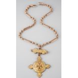 9 ct rose gold Albert chain, approx. 36.5 cm long together with a base metal St. John Ambulance