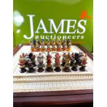 The Raj Hand Painted India-British War 1857 Game Chess With Table