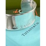 Tiffany & Co. 1837 Sterling Silver Wide Cuff Bangle Circa 2001