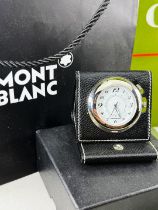 Montblanc Desktop/Travel Alarm Clock In MB Monogram Leather case