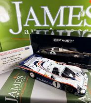 Ltd Edition 1:18 scale Porsche 956L, by Minichamps, Signed by Derek Bell and Jacky Ickx.