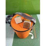 Hermes Paris Chevron Stripe Square Chaine Cufflinks Silver/Orange
