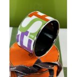 Hermes Paris Wide Ceramic & Monogram Bangle-Rare Example