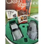 Casino Royale james Bond Corgi Aston DBS and DB5 & Playing Cards