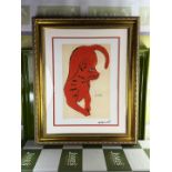 Andy Warhol-(1928-1987) `Orange Sam` Numbered Lithograph #50 /100