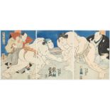 Toyokuni III, Sumo Wrestling, Iozan and Tsuneyama, Ukiyo-e