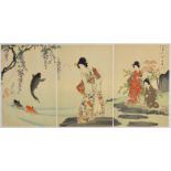 Chikanobu, Palace of Chiyoda, Carp and Wisteria, Ukiyo-e