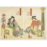 Toyokuni III, Asagao, Tale of Genji, Antique Ukiyo-e