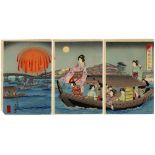 Nobukazu Yosai, Fireworks at Ryogoku, Ukiyo-e