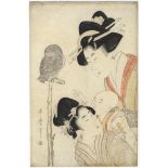 Utamaro I Kitagawa, Mother and Child with an Owl, Bijin-ga