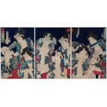 Kunichika Toyohara, Dashing Men with Tattoos, Kabuki