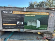 UNUSED ALL METAL 20' X 12' X 11' LIVESTOCK SHED