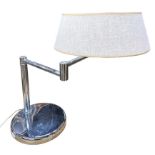 Walter von Nessen for Nessen Studios (model NT961) articulated swing-arm table lamp. Chrome lamp