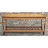 G Plan - Vintage teak coffee table with slatted under tier, H 51cm x W 110cm x D 50cm