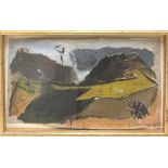 Graham Sutherland (1903-1980) - landscape, signed and dated 1937, mixed media on paper, 9 x 15cm,