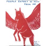 David Shrigley (b. 1968) - Four Shrig Shop posters; 'I Did Not Ask to be a Bird' (2021), 'People