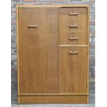 G Plan - Mid century 'Brandon' oak compactum wardrobe, H 122cm x W 88cm x D 46cm