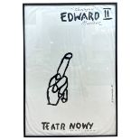 Henryk Tomaszewski - Edward II by Christopher Marlowe 1980's Polish theatre poster, framed, 98cm x