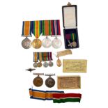 A collection of WWI & WWII medals including 1914-18 War and Victory medals named to Midshipman J.