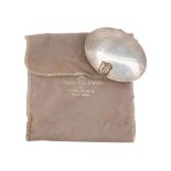 Georg Jensen Inc. U.S.A., an American 'Sterling' oval compact, the hinged lid decorated with a