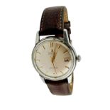 Omega Seamaster Automatic gentleman's stainless steel wristwatch, 34mm case, brushed silvered dial